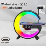 Universally Multi Functional Wireless Speaker with RGB Night Light Alarm Clock For iPhone  Samsung Xiaomi Charging Station - Image 9