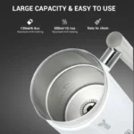 DEVISIB 3 in 1 Electric Milk Frother 300ml Automatic Hot and Cold Foam Maker for Coffee Latte Cappuccino Macchiato Hot Chocolate - Image 4