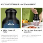 Wancle 0.6L Household Meat Grinder Food Processor Stainless Steel Blade 350W High Power Vegetable Fruit Chopper Kitchen Grinder - Image 8