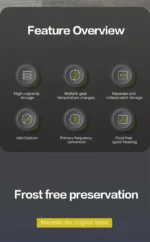 Large-capacity side-by-side home refrigerator with air-cooled frost-free technology and inverter-driven quiet operation - Image 15