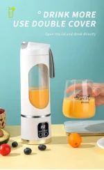 10 Blades Portable Fruit Juicer 450ml Capacity 3 Gears USB Rechargeable Blender Ice Crusher for Shakes and Smoothies Juicer Cup - Image 10