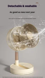 USB Foldable Portable Fan with 8inch 4 Speeds ＆ Timing, Battery Operated Mini Floor Fan for Bedroom, Indoor or Outdoor,Table Fan - Image 18