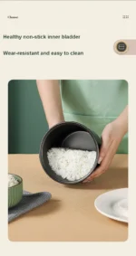 Mini Rice Cooker Automatic Household Kitchen Electric Cooking machine 1-2 People Food Warmer Steamer 1.2L Small Rice Cooker - Image 17