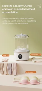 Mini Washing Machine Household Electric Washing Cup Underwear Socks Small Wireless Charging Washing Machine - Image 20