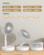 KASYDoFF Portable Oscillating Desk Fan, 8-Inch＆ 5400mAh USB Battery Operated Fan with 4 Speed Strong Airflow Foldable Personal