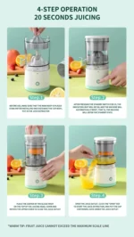Portable Electric Juicer USB Rechargeable Wireless Mini Fruit Blender Automatic Juice Squeezer for Home Travel Office - Image 12
