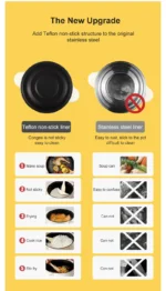 220V Multi Cookers Single/Double Layer Electric Pot 1-2 People Household Non-stick Pan Hot Pot Rice Cooker Cooking Appliances - Image 10
