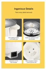 220V Multi Cookers Single/Double Layer Electric Pot 1-2 People Household Non-stick Pan Hot Pot Rice Cooker Cooking Appliances - Image 18