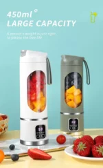 10 Blades Portable Fruit Juicer 450ml Capacity 3 Gears USB Rechargeable Blender Ice Crusher for Shakes and Smoothies Juicer Cup - Image 8