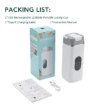 6 Blades Electric Juicer Cup with 2 Cups For Travel Portable Juicer Mixer Usb Charge Fresh Fruit Juice Personal Blender Smoothie - Image 8