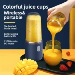 6 Blades Electric Juicer Cup with 2 Cups For Travel Portable Juicer Mixer Usb Charge Fresh Fruit Juice Personal Blender Smoothie - Image 2