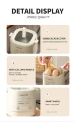 Electric Egg Cooker Multi-Functional Household Egg Cooker High Capacity Soft Medium Hard-Boiled Egg Cooker Egg Custard Steamer - Image 17