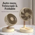 USB Foldable Portable Fan with 8inch 4 Speeds ＆ Timing, Battery Operated Mini Floor Fan for Bedroom, Indoor or Outdoor,Table Fan