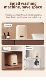 Small Washing Machine for Underwear Children's Clothes mini Washer fully automatic Portable Washing Machine with Spin Dryer 220V - Image 25