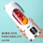 10 Blades Portable Fruit Juicer 450ml Capacity 3 Gears USB Rechargeable Blender Ice Crusher for Shakes and Smoothies Juicer Cup - Image 4