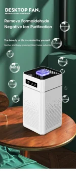 Mute Negative Ion Air Purifier Negative Ion Purification Machine With HEPA Filter Air Cleaner Odor Remover Portable Air Purifier - Image 9