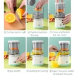 Portable Electric Juicer USB Rechargeable Wireless Mini Fruit Blender Automatic Juice Squeezer for Home Travel Office - Image 4