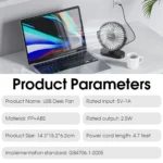 Electric Fan Portable Cooling Laptops Silent USB Fan Three Speed Adjustment for Home Office Desktop Outdoor Camping Mini Fan - Image 17