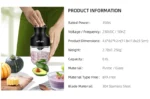 Wancle 0.6L Household Meat Grinder Food Processor Stainless Steel Blade 350W High Power Vegetable Fruit Chopper Kitchen Grinder - Image 13