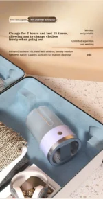 New Wireless Washing Machine Portable Travel Underwear And Socks Laundry Bucket,  Charging Mini Clothes Washing Cup 2-speed Time - Image 26