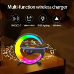 Universally Multi Functional Wireless Speaker with RGB Night Light Alarm Clock For iPhone  Samsung Xiaomi Charging Station - Image 5