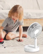 KASYDoFF Portable Oscillating Desk Fan, 8-Inch＆ 5400mAh USB Battery Operated Fan with 4 Speed Strong Airflow Foldable Personal - Image 5