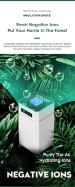 Mute Negative Ion Air Purifier Negative Ion Purification Machine With HEPA Filter Air Cleaner Odor Remover Portable Air Purifier - Image 13