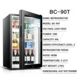 Household refrigerator Small office ice bar Tea refrigerator E-sports hotel display cabinet Beverage wine cabinet - Image 9