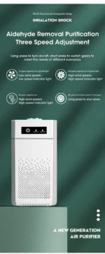 Mute Negative Ion Air Purifier Negative Ion Purification Machine With HEPA Filter Air Cleaner Odor Remover Portable Air Purifier - Image 18
