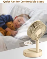 KASYDoFF Portable Oscillating Desk Fan, 8-Inch＆ 5400mAh USB Battery Operated Fan with 4 Speed Strong Airflow Foldable Personal - Image 12