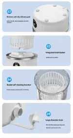HOMEFISH Dehydrated Underwear Washing Machine Fully Automatic Dormitory Mini Mini Sock and Underwear Washing Machine - Image 24