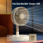 USB Foldable Portable Fan with 8inch 4 Speeds ＆ Timing, Battery Operated Mini Floor Fan for Bedroom, Indoor or Outdoor,Table Fan - Image 2