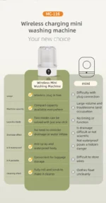 Mini Household Electric Washing Cup Underwear Socks Small Wireless Charging Washing Machine Pet clothes washing machine - Image 13