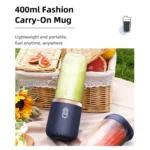 6 Blades Electric Juicer Cup with 2 Cups For Travel Portable Juicer Mixer Usb Charge Fresh Fruit Juice Personal Blender Smoothie - Image 13