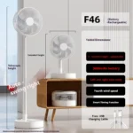 USB Foldable Portable Fan with 8inch 4 Speeds ＆ Timing, Battery Operated Mini Floor Fan for Bedroom, Indoor or Outdoor,Table Fan - Image 7