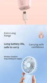 Portable Handheld Small Fan ABS Lightweight Cute Appearance USB Rechargeable Mini Fan for On Go Cooling Portable Mini Pocket Fan - Image 18