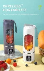 10 Blades Portable Fruit Juicer 450ml Capacity 3 Gears USB Rechargeable Blender Ice Crusher for Shakes and Smoothies Juicer Cup - Image 16