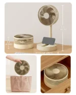 KASYDoFF Portable Oscillating Desk Fan, 8-Inch＆ 5400mAh USB Battery Operated Fan with 4 Speed Strong Airflow Foldable Personal - Image 10