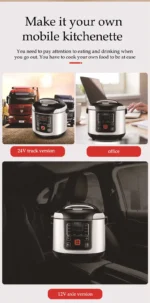 Portable Car Rice Cooker 2L Electric Truck Multi-Cooker Soup Porridge Cooking Food Steamer Electric Lunch Box 12V or 24V - Image 14
