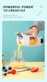 10 Blades Portable Fruit Juicer 450ml Capacity 3 Gears USB Rechargeable Blender Ice Crusher for Shakes and Smoothies Juicer Cup - Image 9