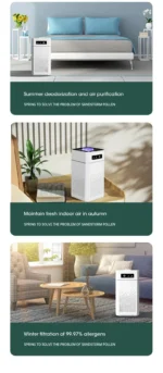 Mute Negative Ion Air Purifier Negative Ion Purification Machine With HEPA Filter Air Cleaner Odor Remover Portable Air Purifier - Image 17