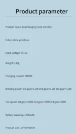 Handheld Summer Portable Fan Rechargeable Personal Fan 3 Speeds Handheld Fan Quiet And Small Fan For Home Camping Outdoor Travel - Image 38