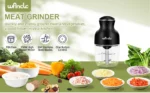 Wancle 0.6L Household Meat Grinder Food Processor Stainless Steel Blade 350W High Power Vegetable Fruit Chopper Kitchen Grinder - Image 7